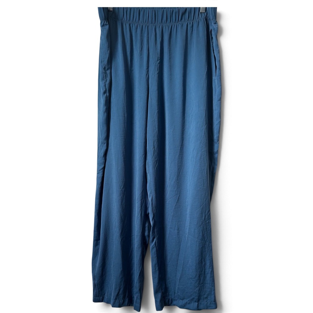 Banana Republic Womens XL Blue Wide Leg Elastic Waist Trousers Relaxed Pants